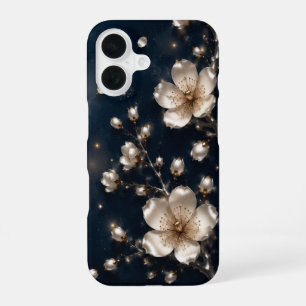 Funda Para iPhone 16 Flores de cerezo Pearl Sakura de medianoche
