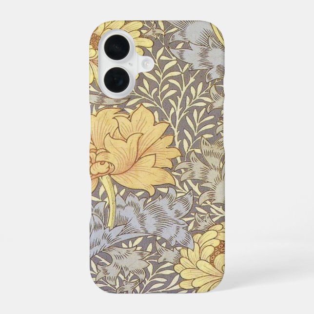 Funda Para iPhone 16 Flores de crisantemo de William Morris (Reverso )