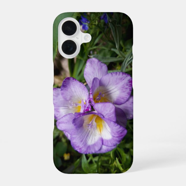 Funda Para iPhone 16 Flores de Freesia Purpura (Reverso )