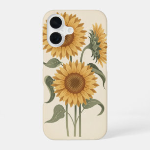 Funda Para iPhone 16 Flores de girasol vintage