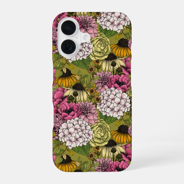 Funda Para iPhone 16 Flores de jardín 2 (Reverso )