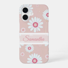 Funda Para iPhone 16 Flores de margarita: Minimalista patrón floral