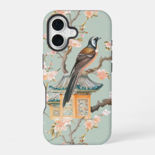 Funda Para iPhone 16 Flores de Pájaro y Frutas Orientales Pastel