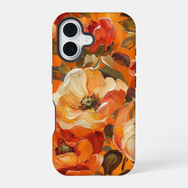 FUNDA PARA iPhone 16 FLORES DE POBRE DE ANEMONA DE CAÍDA BLANCA AMARILL (Reverso )