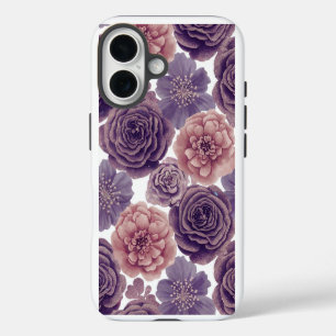 Funda para iPhone 16 Flores de Purpurina Lujo Lava
