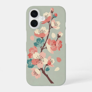 Funda Para iPhone 16 Flores de Sakura minimalistas retro