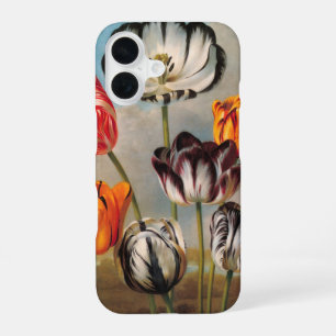 Funda Para iPhone 16 Flores de tulipanes variados vintage en un paisaje