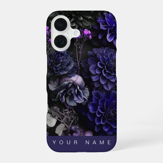 Funda Para iPhone 16 Flores Embrujadas Azules (Reverso )