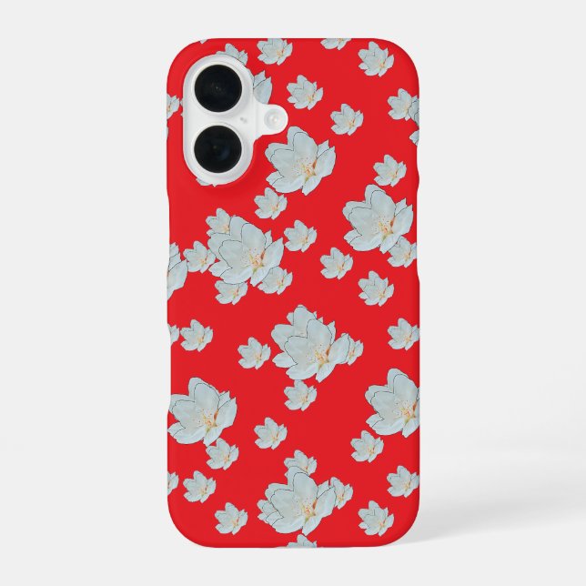Funda Para iPhone 16 Flores En Rojo (Reverso )