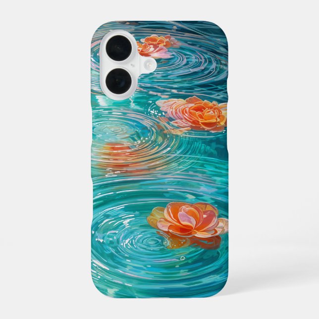 Funda Para iPhone 16 Flores Flotando en el Agua (Reverso )