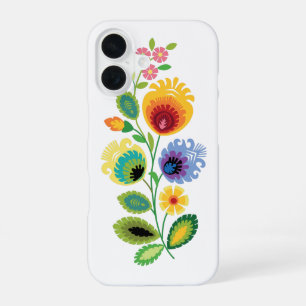 Funda Para iPhone 16 Flores Folclóricas Polacas Amarillas