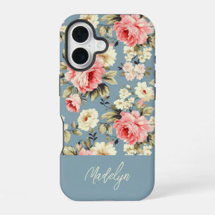 Funda Para iPhone 16 Flores personalizadas de jardín de cottage inglés