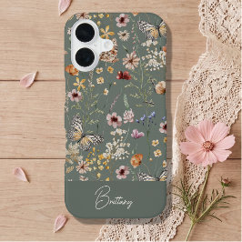 Funda Para iPhone 16 Flores silvestres acuarela Boho para iPhone 16 