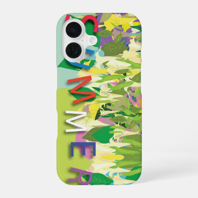 Funda Para iPhone 16 flores tropicales de verano (Reverso )