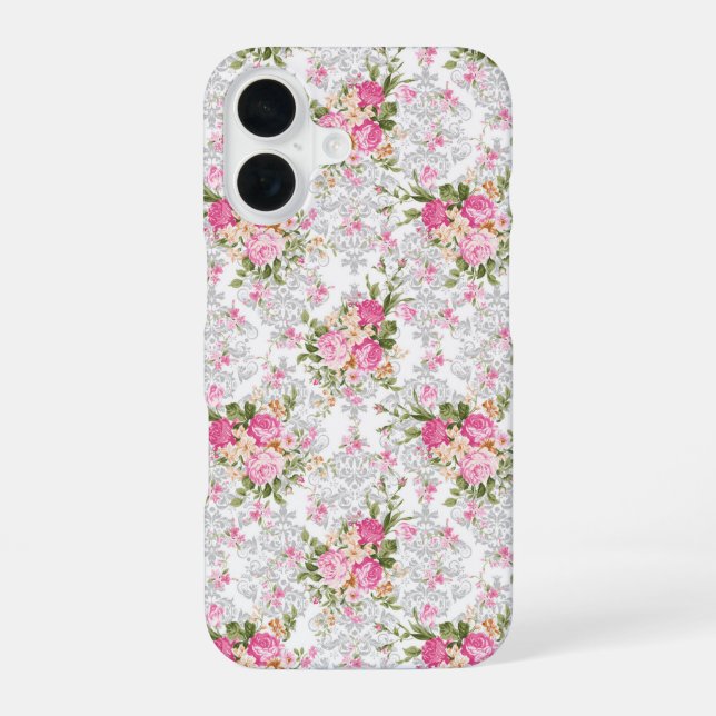 Funda Para iPhone 16 Flores Vintage Desgastadas (Reverso )