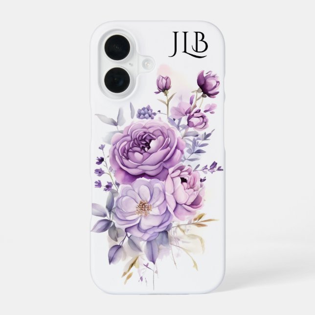 Funda Para iPhone 16 Flores Violetas Pastel y Purpura Helado (Reverso )