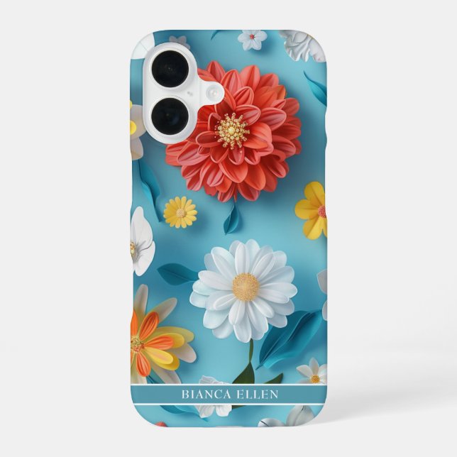 Funda Para iPhone 16 Flores Vivaces (Reverso )
