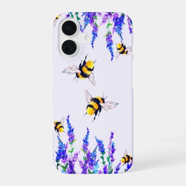 Funda Para iPhone 16 Flores y abejas iPhone Case Spring Design (Reverso )