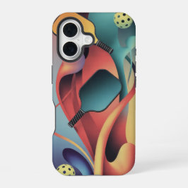 Funda Para iPhone 16 Flowing Pickleball Court Energy Art Phone Case