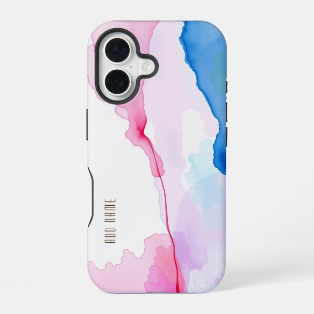 Funda Para iPhone 16 Flujo de Acuarela Abstracta (Reverso )