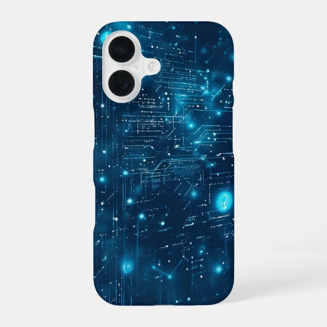Funda Para iPhone 16 Flujo de datos luminoso (Reverso )
