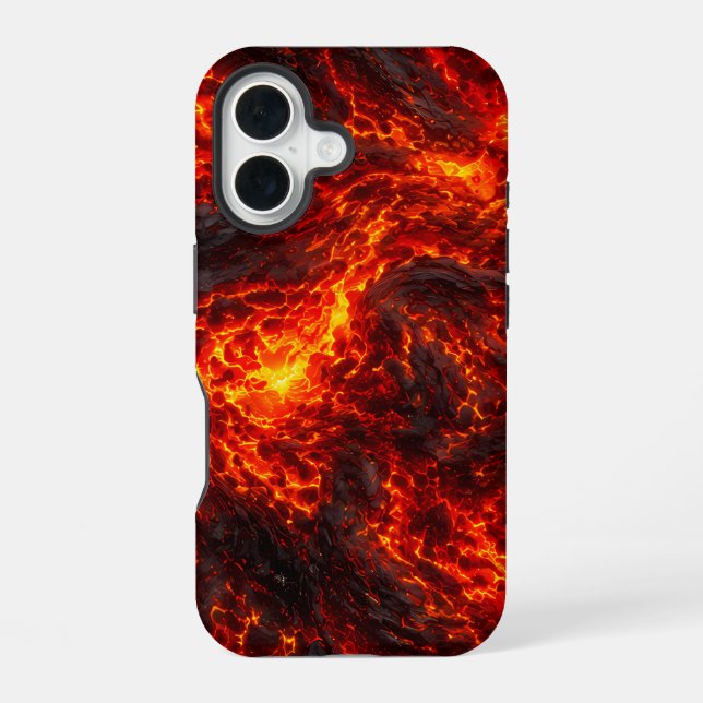 Funda Para iPhone 16 Flujo de Lava Volcánica Abstracta (Reverso )