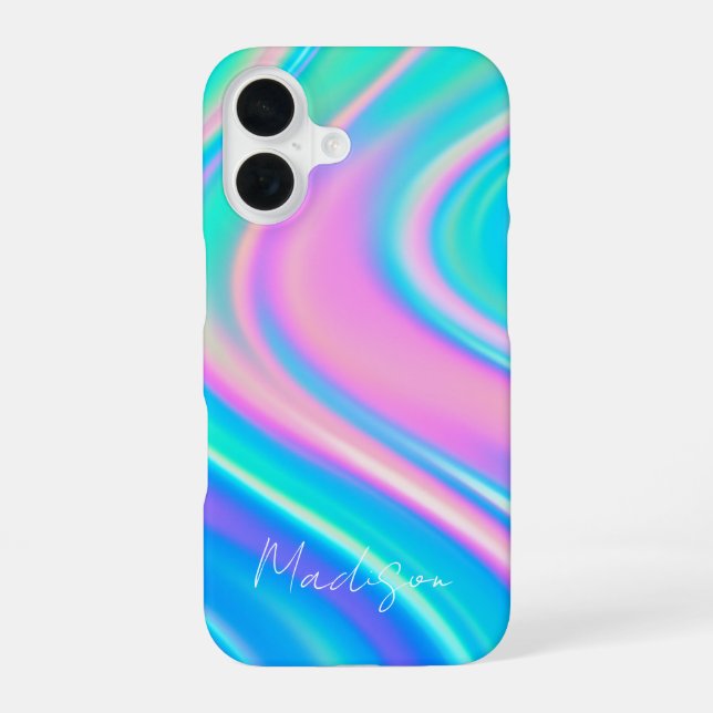 Funda Para iPhone 16 Flujo de Onda Irisada (Reverso )