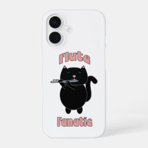 Funda Para iPhone 16 Flute Fanatic Pink Black Cat Cute