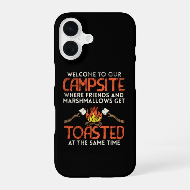 Funda Para iPhone 16 Fogata de camping y malvaviscos (Reverso )
