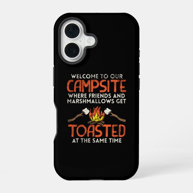 Funda Para iPhone 16 Fogata de Camping y Malvaviscos (Reverso )