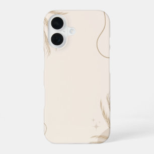 Funda Para iPhone 16 Fondo de Linktree Estético Floral Marrón Beige