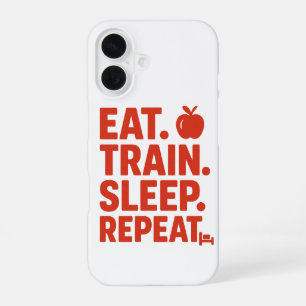 Funda Para iPhone 16 Fondo de pantalla de teléfono Come Entrena Duerme