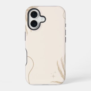 Funda Para iPhone 16 Fondo estético floral marrón beige para Linktree