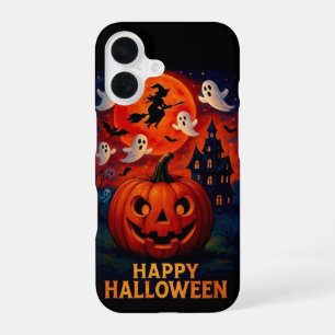 Funda Para iPhone 16 Fondos de pantalla de Halloween para tu teléfono