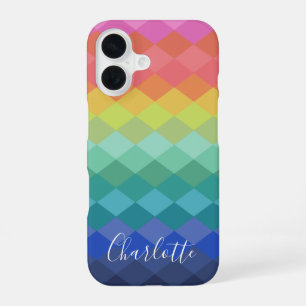 Funda Para iPhone 16 Formas Geométricas Coloridas Arcoíris Personalizad