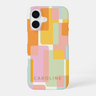 Funda Para iPhone 16 Formas Geométricas Modernas en Pastel Personalizad