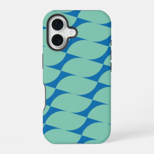 Funda Para iPhone 16 Formas geométricas simples en Aqua y Blue