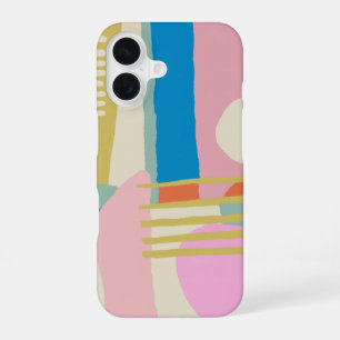 Funda Para iPhone 16 Formas orgánicas abstractas coloridas líneas estil