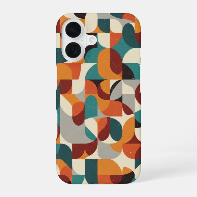Funda Para iPhone 16 Formas Retro Entrelazadas (Reverso )