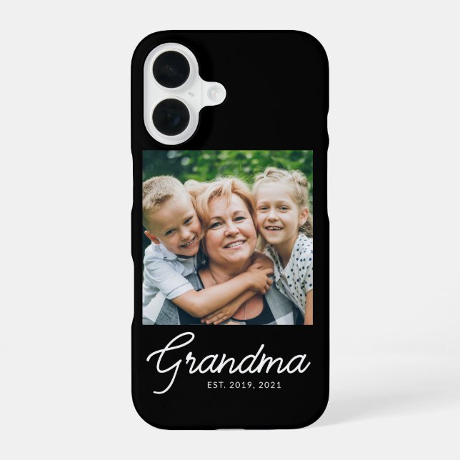 Funda Para iPhone 16 Foto de Abuela Establecida con Letra (Reverso )