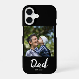 Funda Para iPhone 16 Foto de Caso de Script Establecido de Papá Negro -