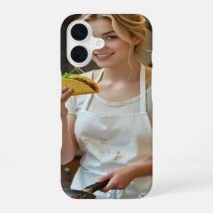 Funda Para iPhone 16 Foto de comer tacos personalizar