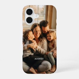 Funda Para iPhone 16 Foto de familia personalizada con nombre personali