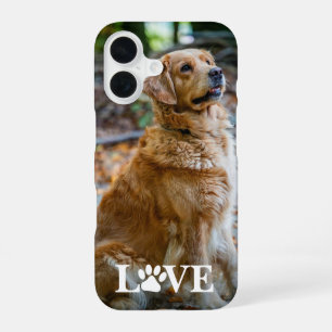 Funda Para iPhone 16 Foto de Mejor Amigo Amor Corazón Huella de Pata Te