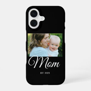 Funda Para iPhone 16 Foto en negro de guion establecido por mamá