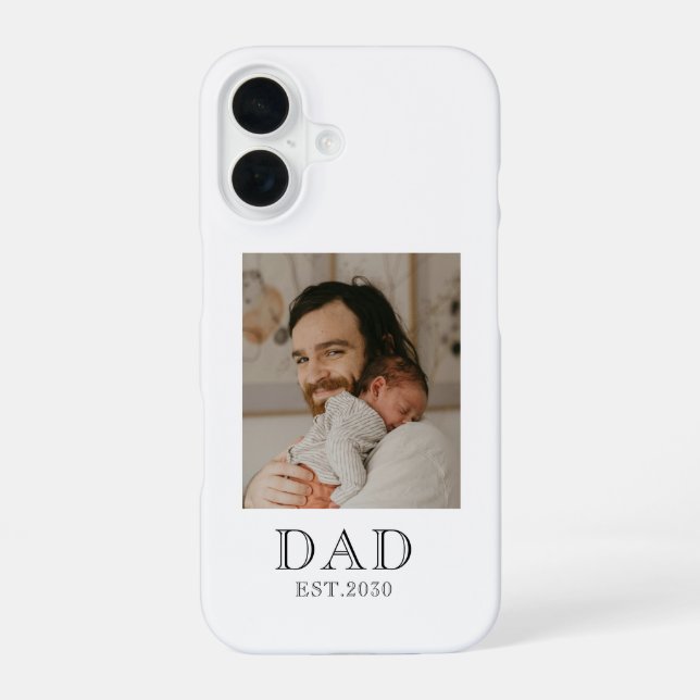 Funda Para iPhone 16 Foto establecida por papá (Reverso )