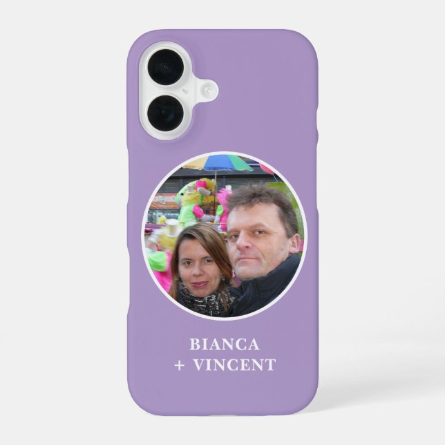 Funda Para iPhone 16 Foto Morada (Reverso )