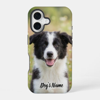 Funda Para iPhone 16 Foto y nombre personalizados de Border Collie