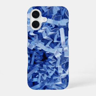 Funda Para iPhone 16 Fotografía de papel picado arrugado azul abstracto