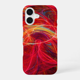 Funda Para iPhone 16 FOTÓN LOCO Fractales abstractos rojos amarillos,re